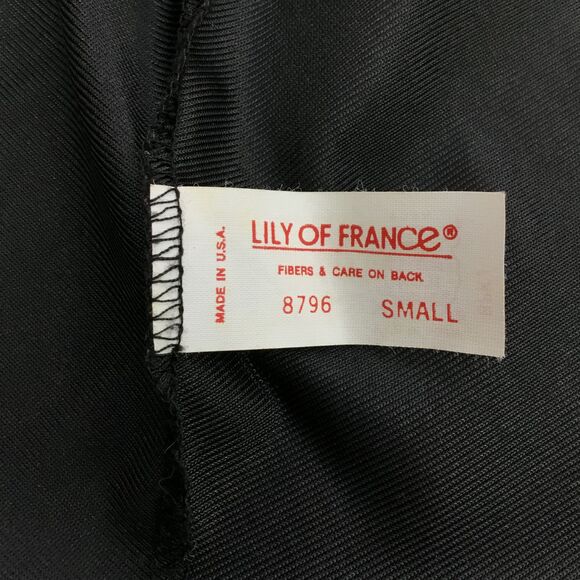 Lily of France Lingerie sz S Black Nylon Maxi Nightgown Lace Union Made 50s USA - Picture 14 of 15